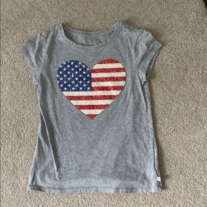 Grey, American flag heart